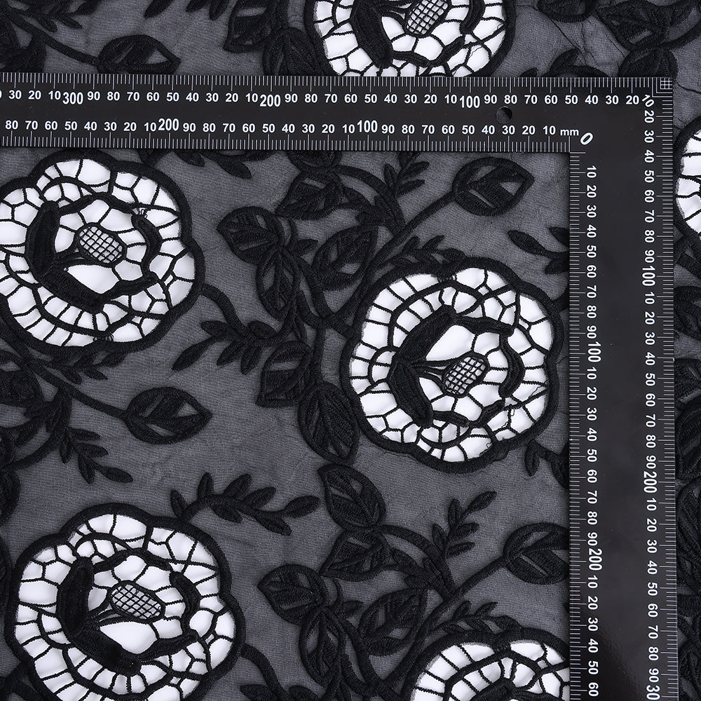 Polyester Flower Pattern Lace Fabric