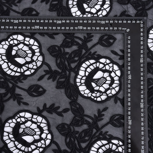 Polyester Flower Pattern Lace Fabric