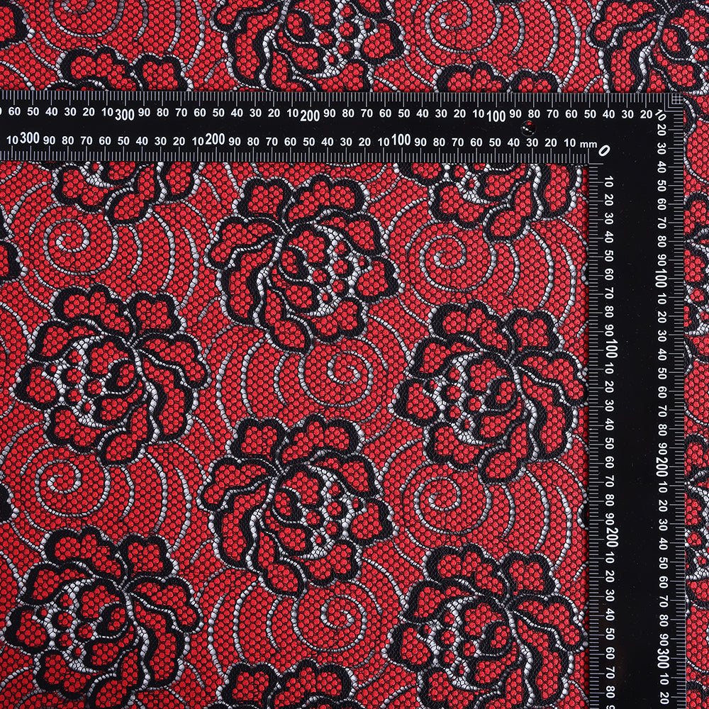 Polyester Flower Pattern Lace Fabric