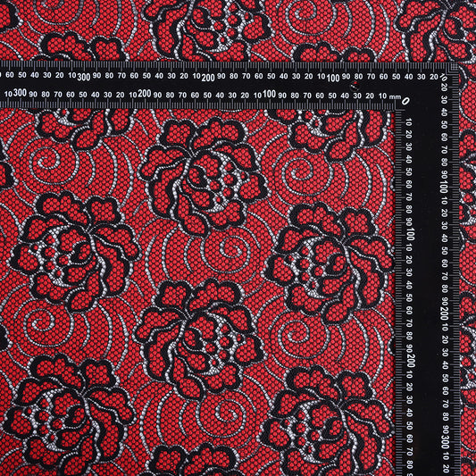 Polyester Flower Pattern Lace Fabric