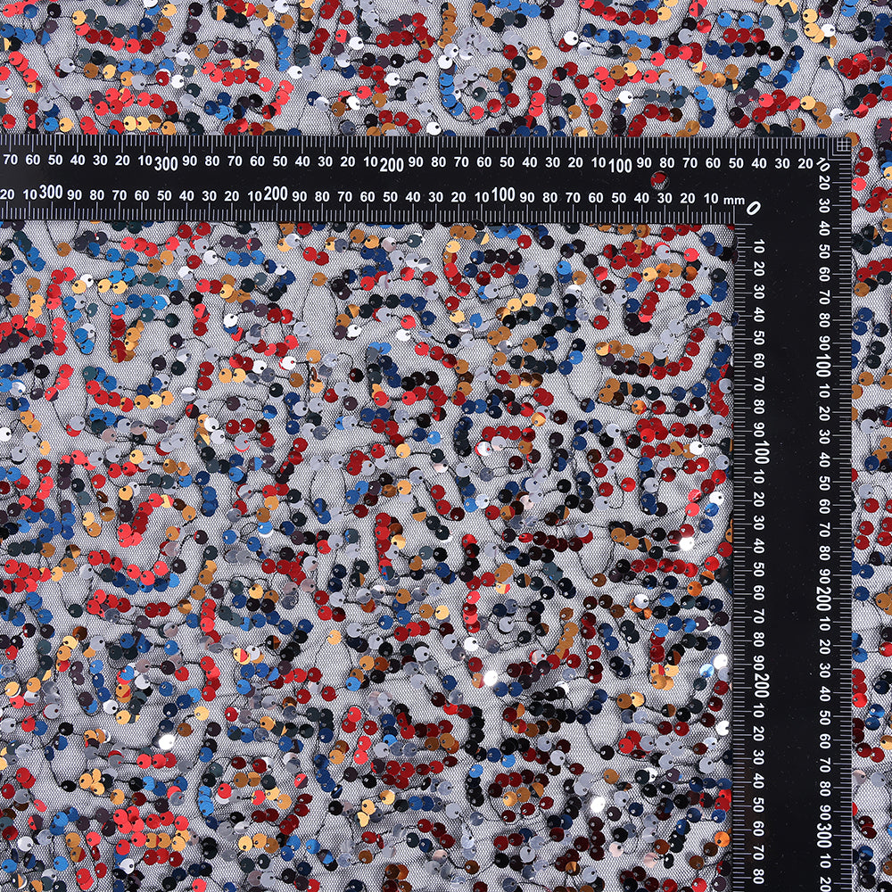 Polyester Multicoloured Sequin Fabric