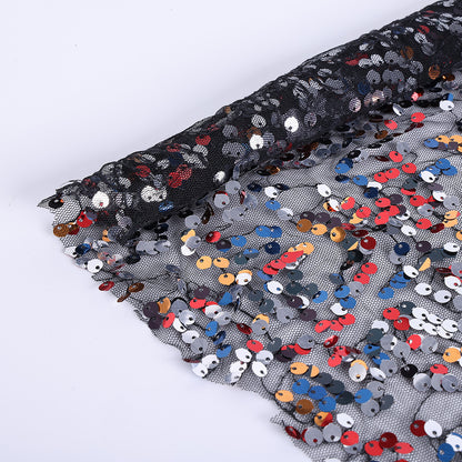 Polyester Multicoloured Sequin Fabric