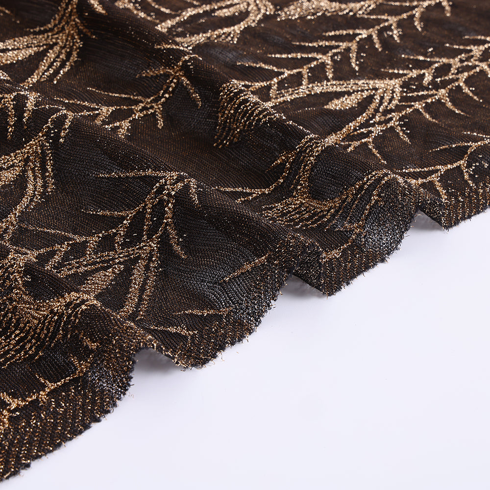 Polyester Spandex Peacock Feather Pattern Jacquard Fabric