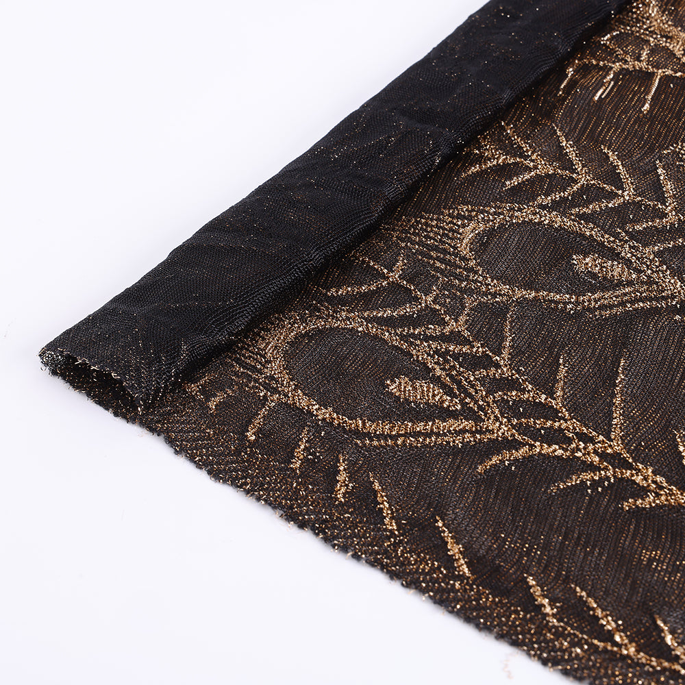 Polyester Spandex Peacock Feather Pattern Jacquard Fabric