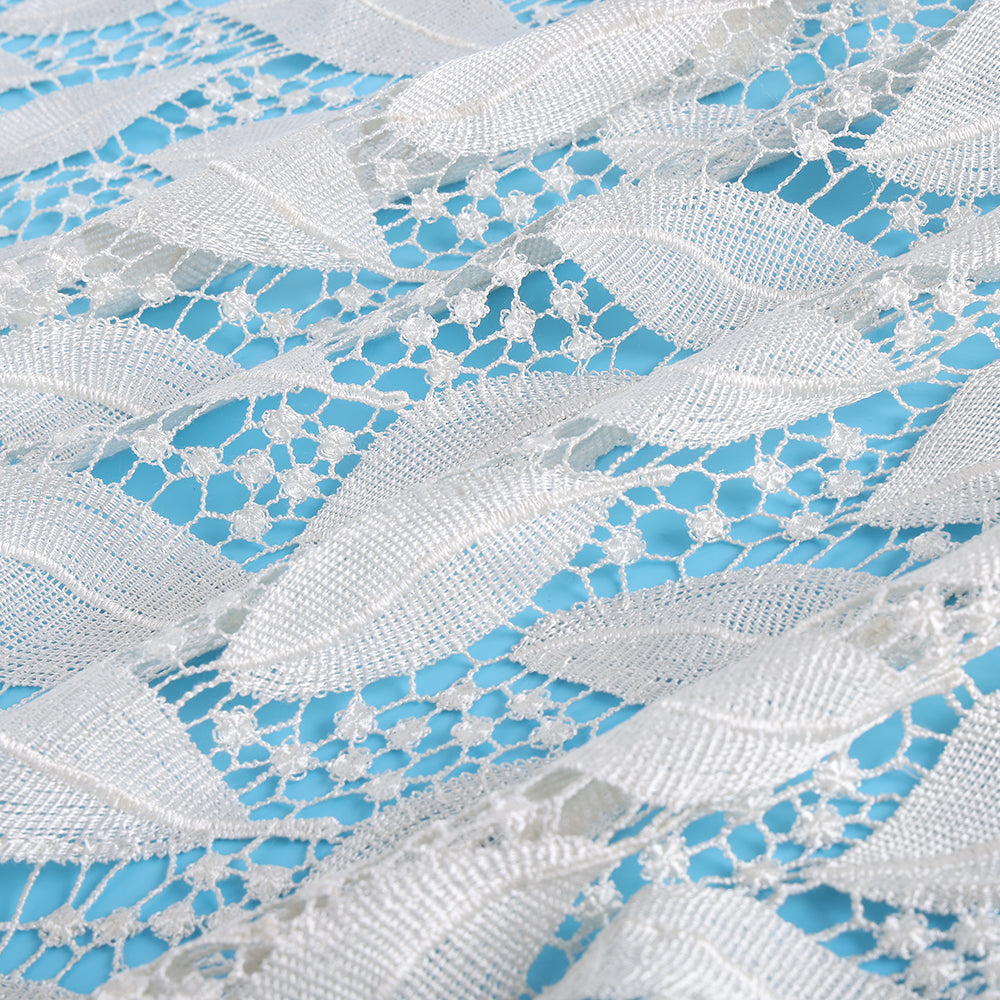 Polyester Foliage Pattern Embroidery Fabric