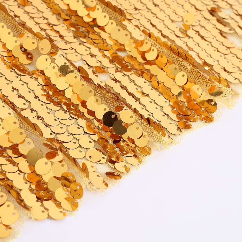 Polyester Gold Sequin Fabric