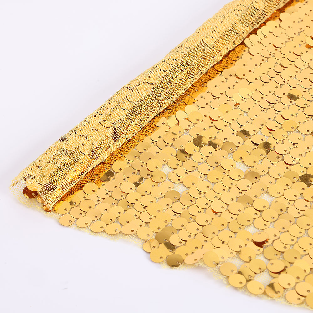 Polyester Gold Sequin Fabric