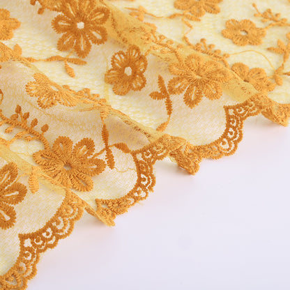 Polyester Flower Pattern Embroidery Fabric