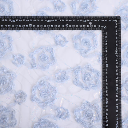 Polyester Flower Pattern Fabric with Sequin Fabric