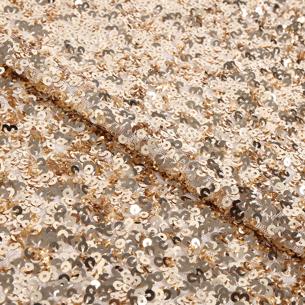 Polyester Gold Sequin Fabric