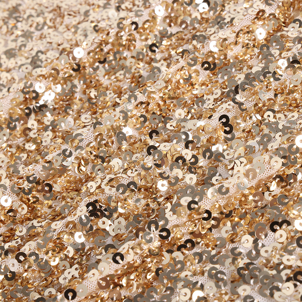 Polyester Gold Sequin Fabric