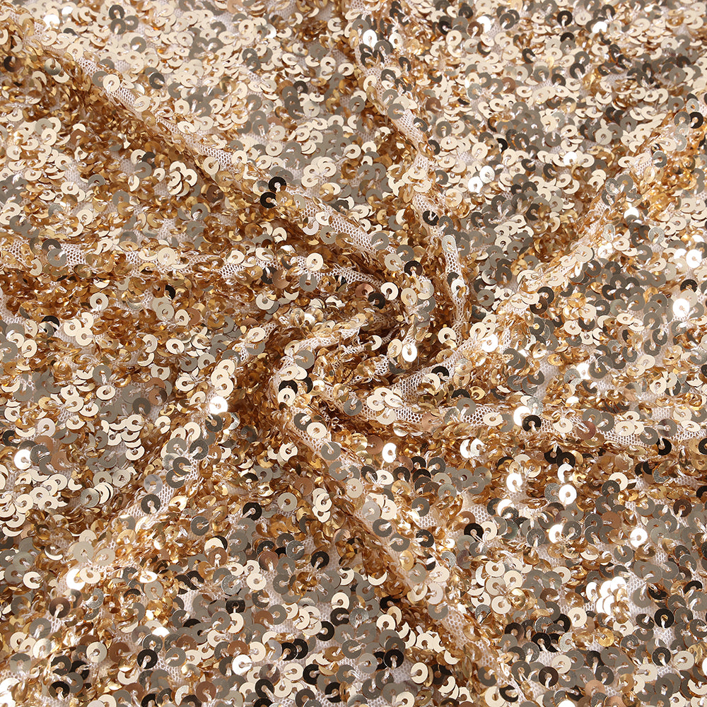 Polyester Gold Sequin Fabric