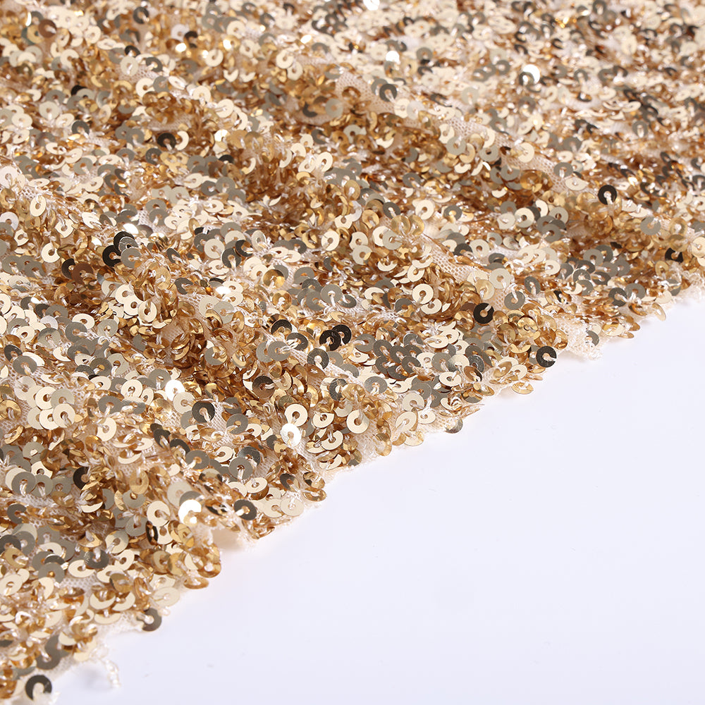 Polyester Gold Sequin Fabric