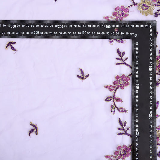 Polyester Flower Pattern Emboidery Fabric