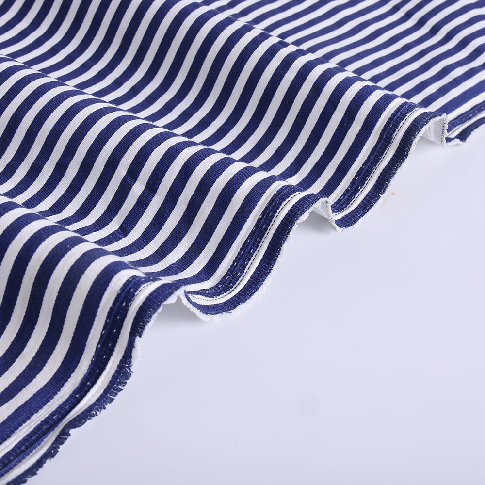 Cotton Spandex Stripes Pattern Printed Fabric