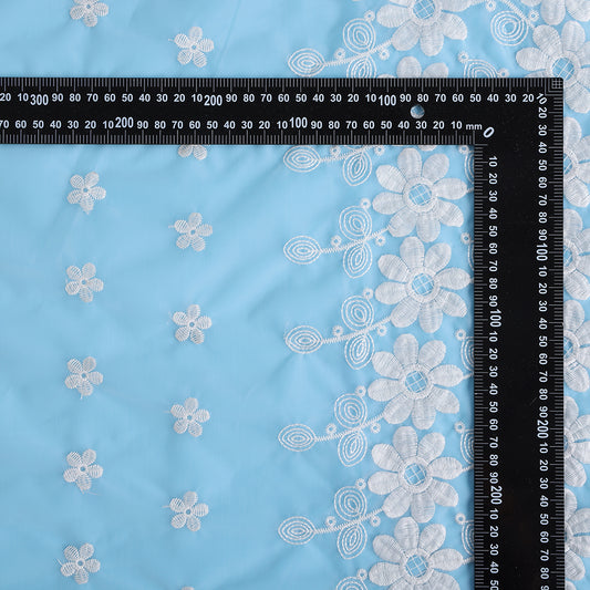 Polyester Flower Pattern Embroidery Lace Fabric