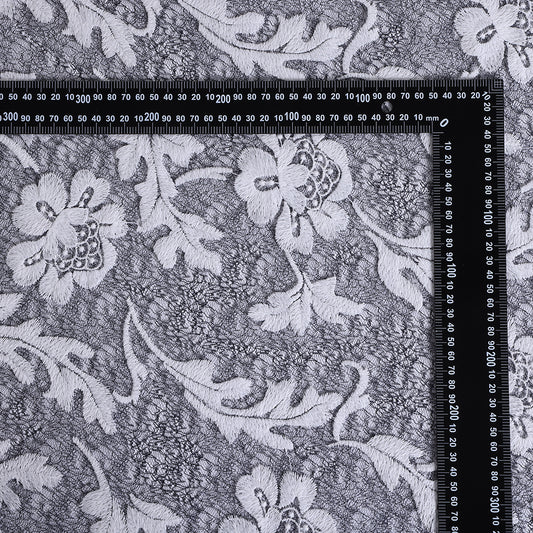 Polyester Flower Pattern Embroidery Lace Fabric