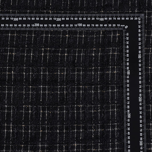 Polyester Stripe Pattern Tweed Fabric