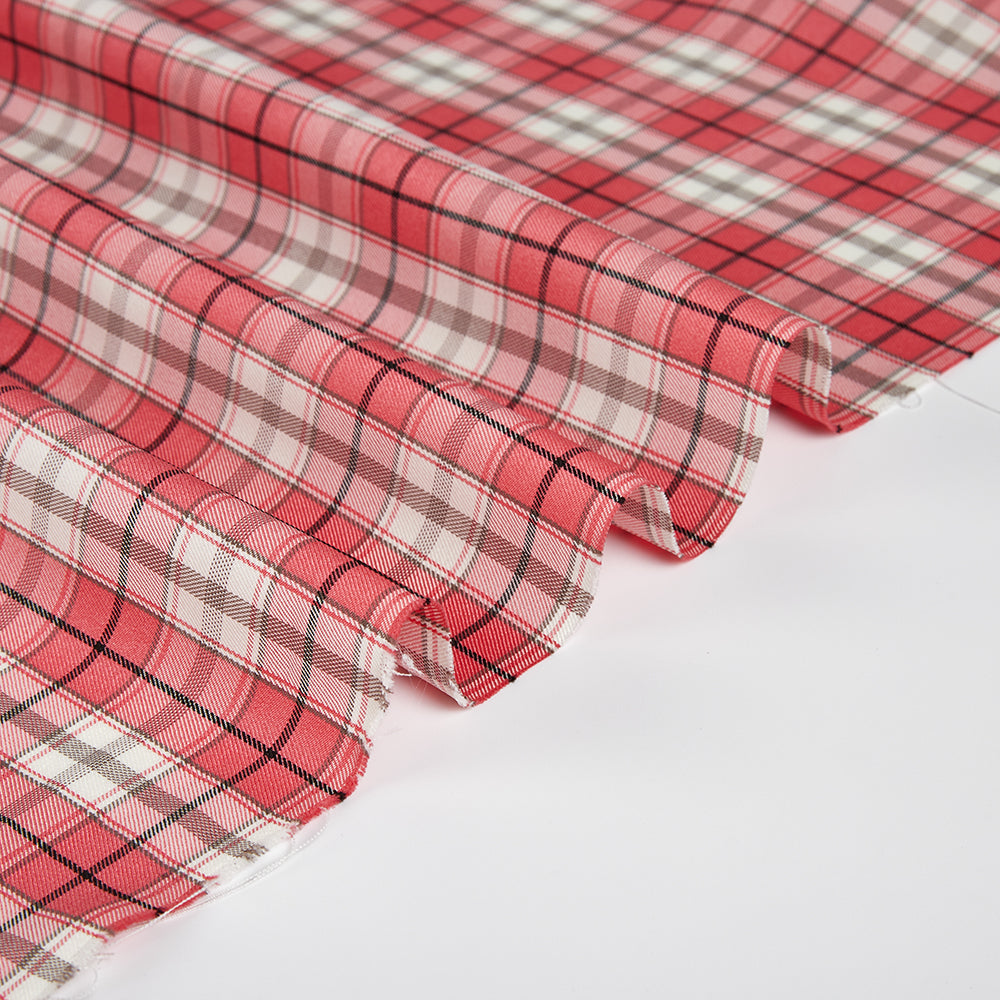 Polyester Check Pattern Twill Fabric