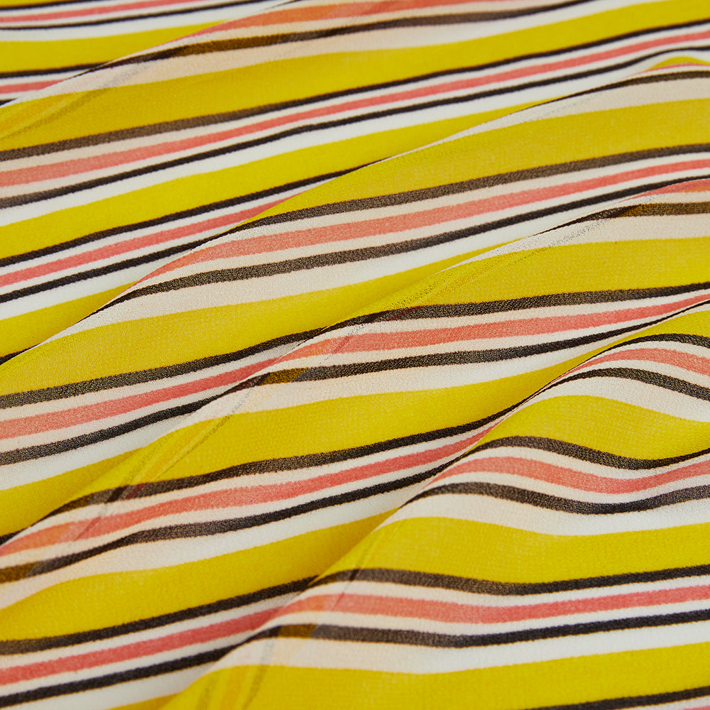 Polyester Stripes Pattern Chiffon Fabric