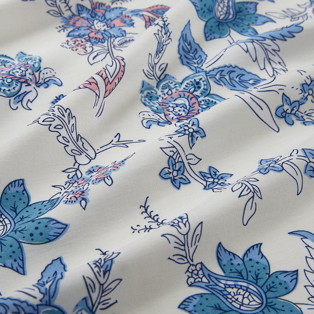 Rayon Flower Pattern Printed Fabric