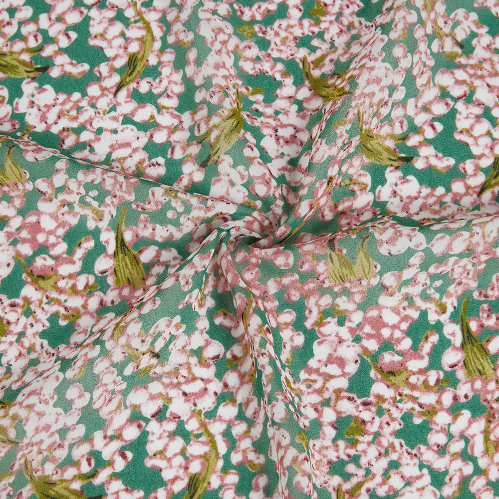 Polyester Flower Pattern Chiffon Fabric