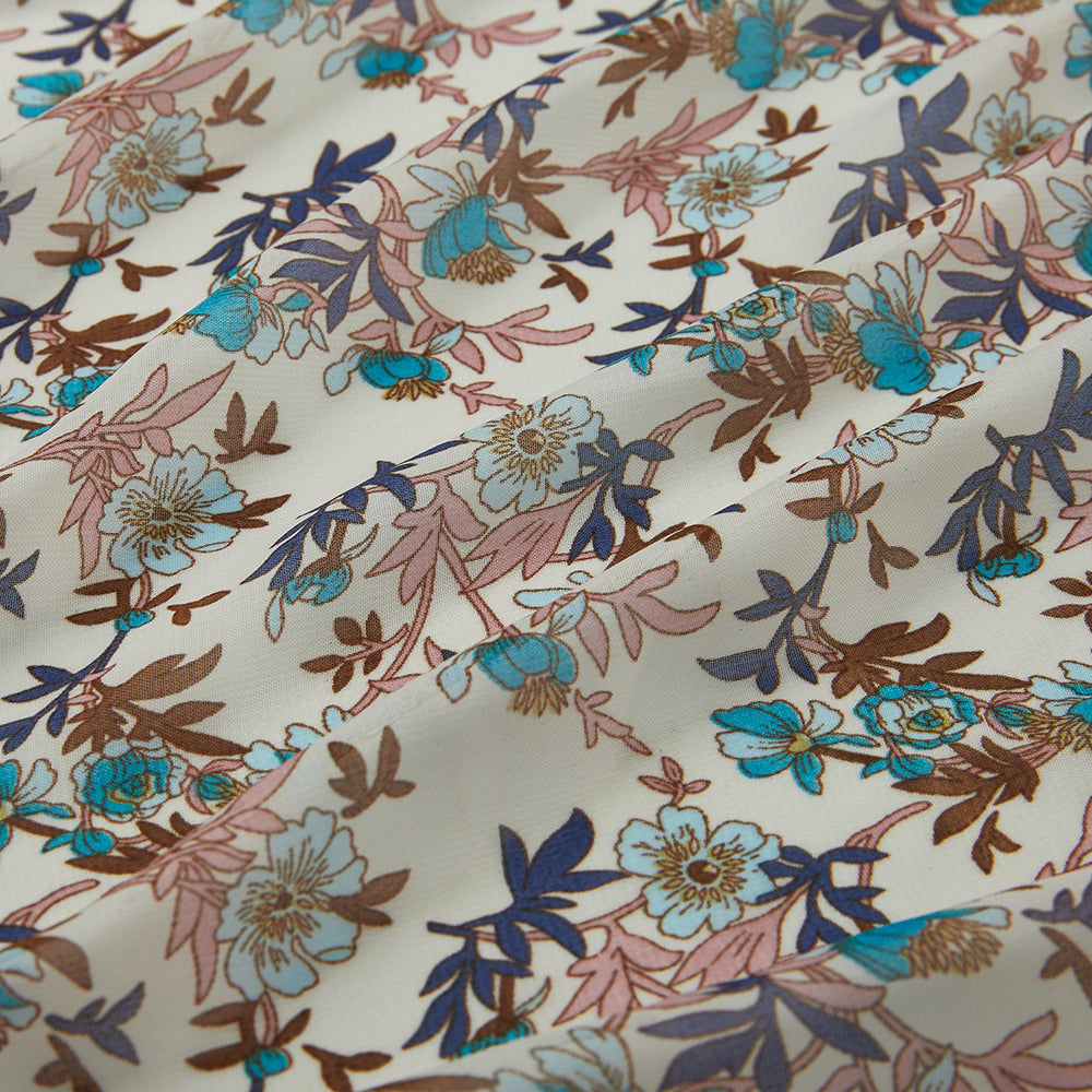 Polyester Flower Pattern Chiffon Fabric