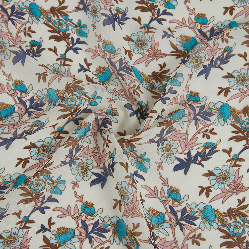 Polyester Flower Pattern Chiffon Fabric