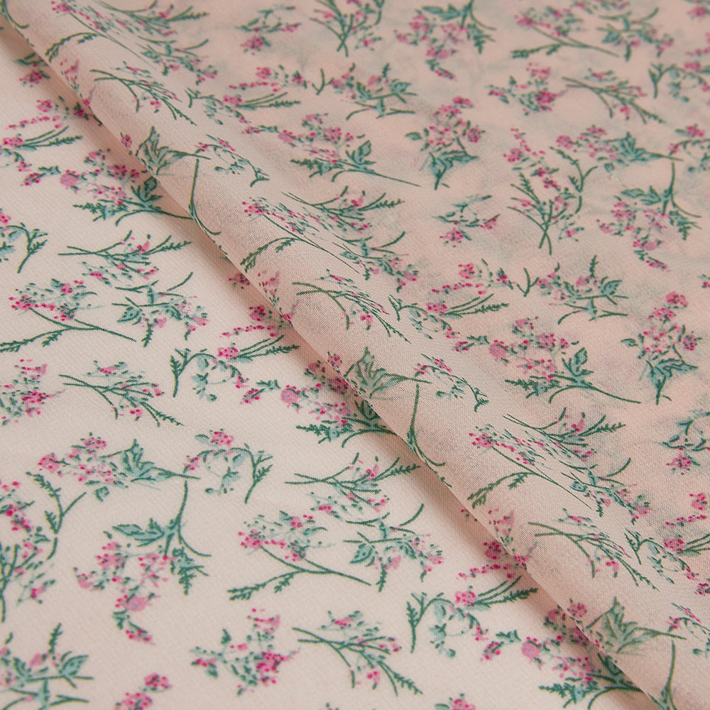 Polyester Flower Pattern Chiffon Fabric