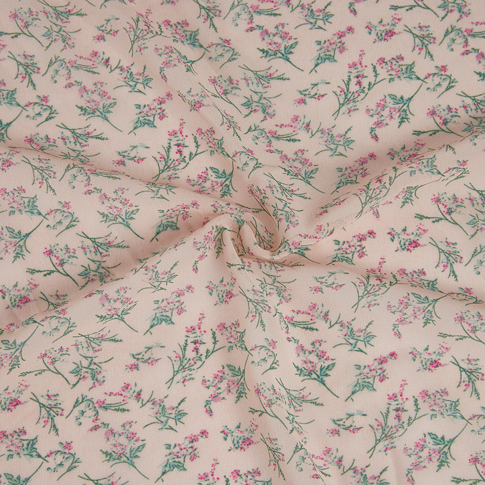 Polyester Flower Pattern Chiffon Fabric