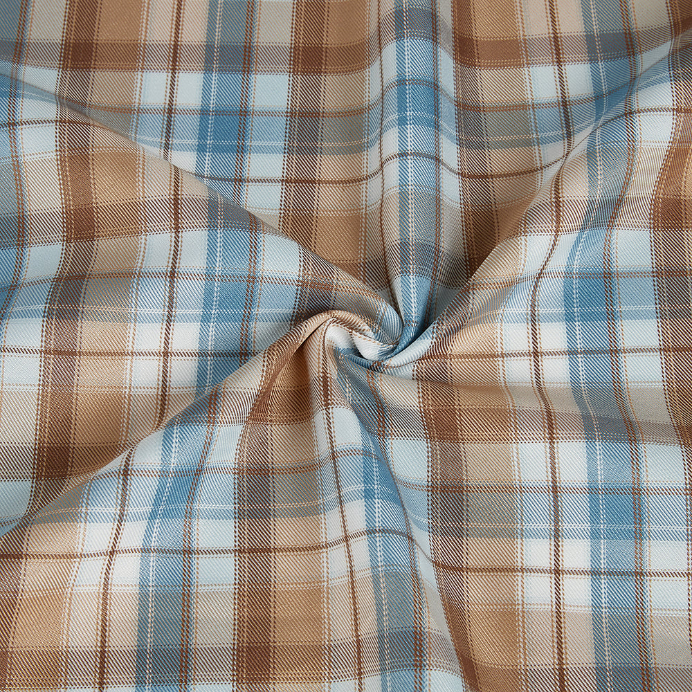 Polyester Check Pattern Twill Fabric