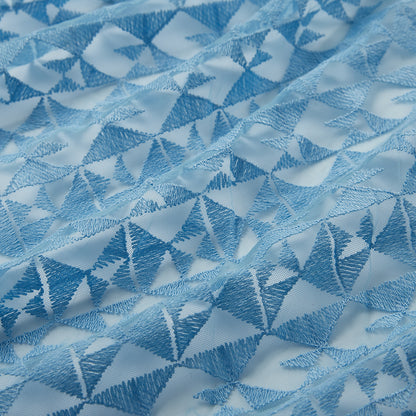 Polyester Check Pattern Lace Fabric