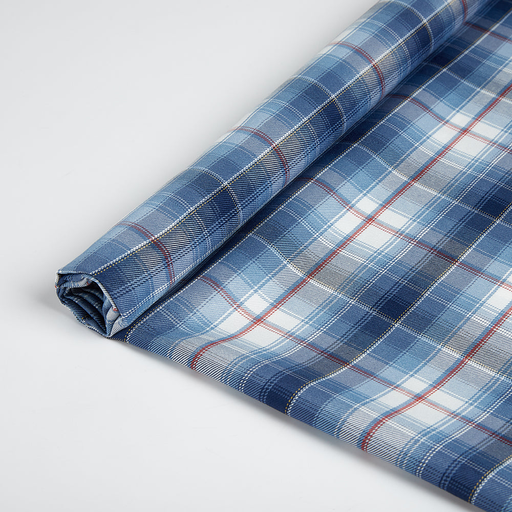 Polyester Check Pattern Twill Fabric