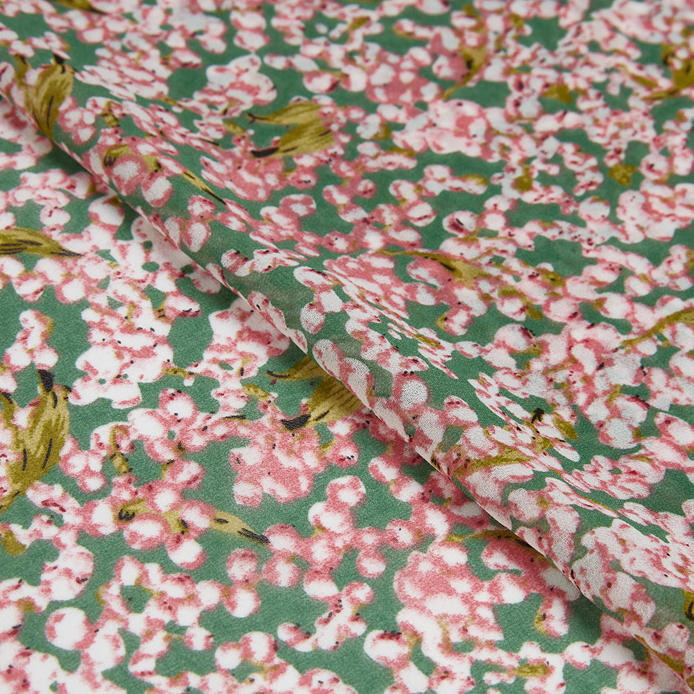 Polyester Flower Pattern Chiffon Fabric