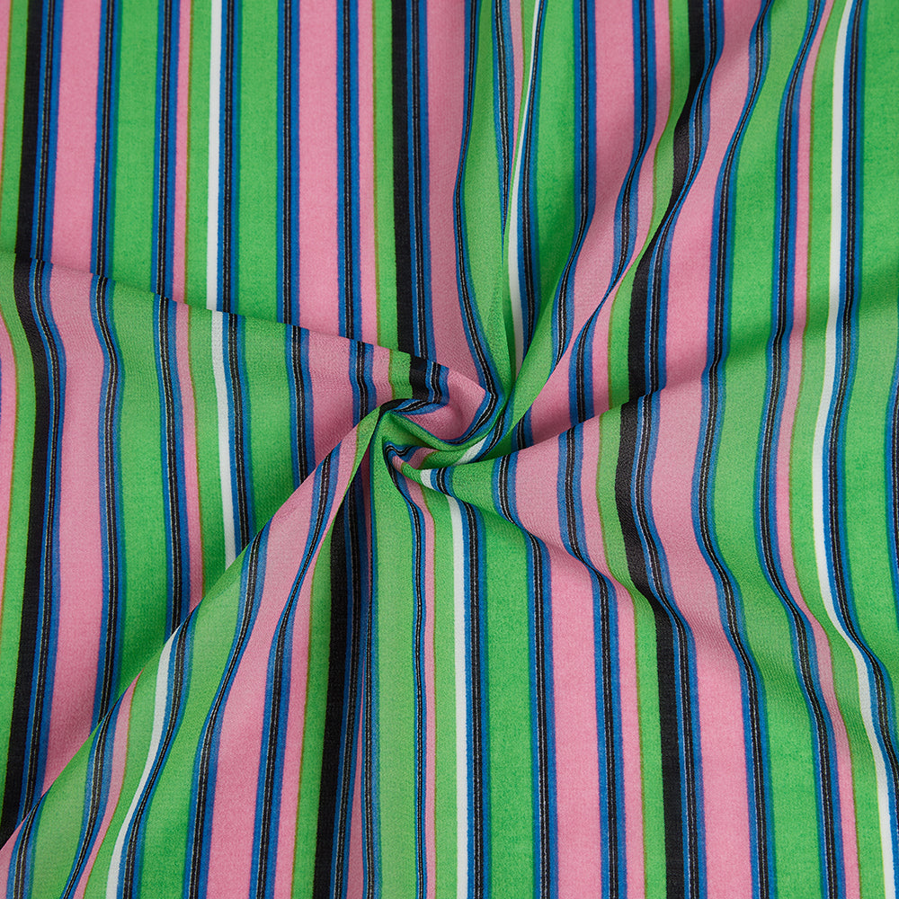 Polyester Stripes Pattern Chiffon Fabric - Kool Fabrics