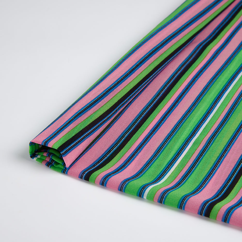 Polyester Stripes Pattern Chiffon Fabric - Kool Fabrics