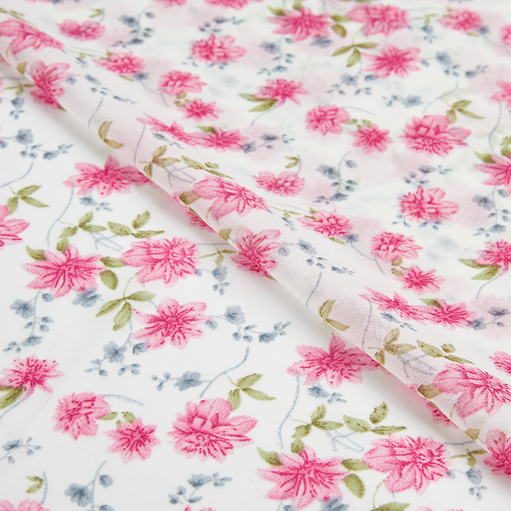 Polyester Flower Pattern Chiffon Fabric - Kool Fabrics