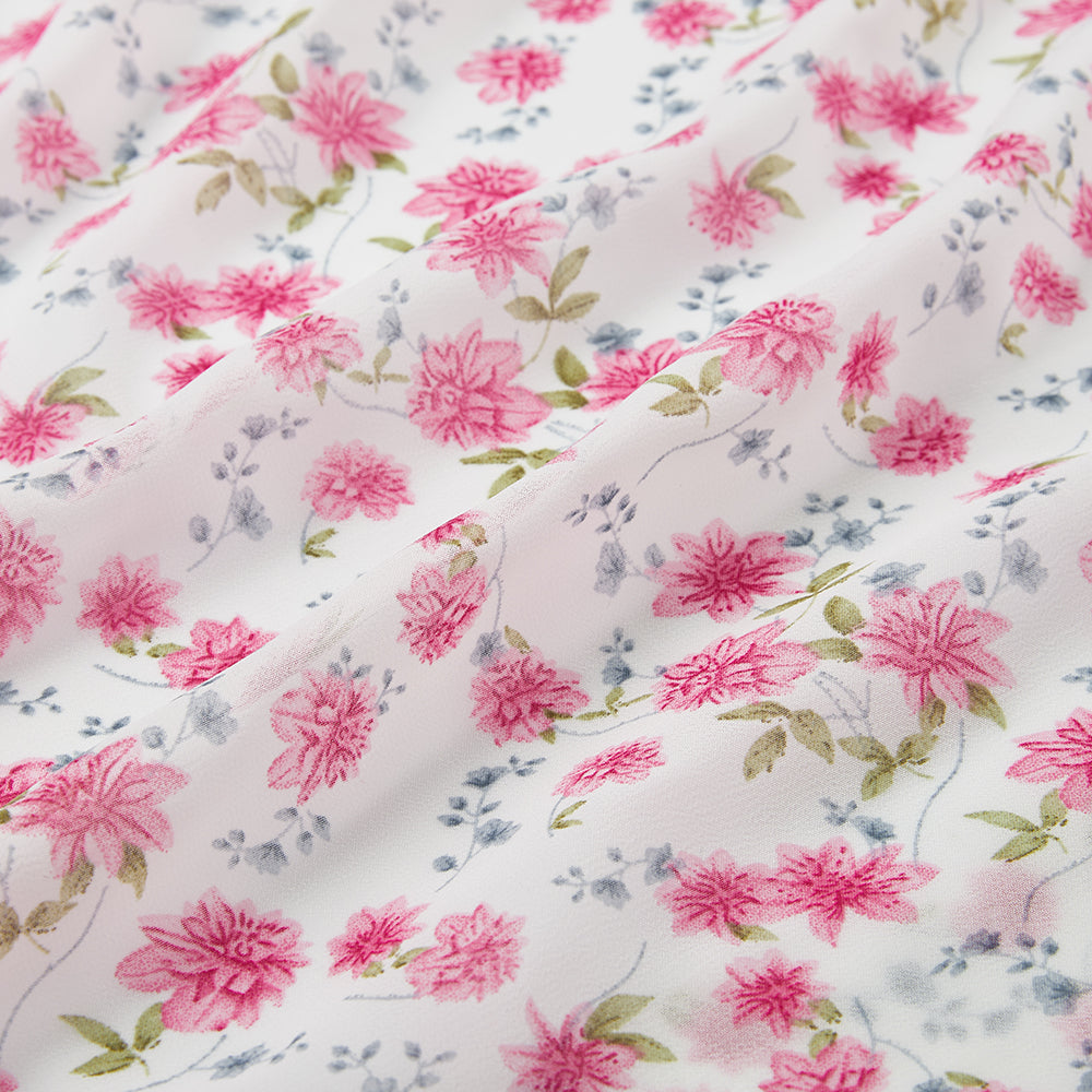 Polyester Flower Pattern Chiffon Fabric - Kool Fabrics