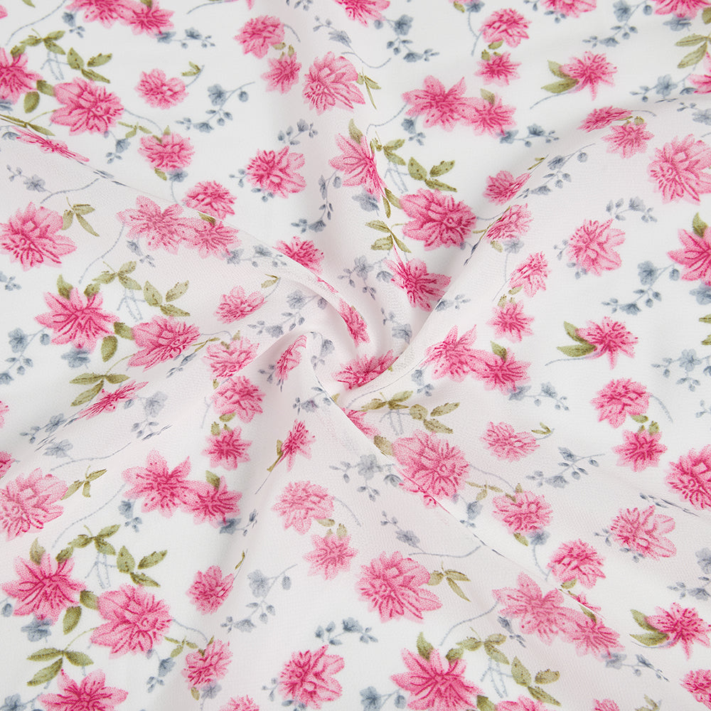 Polyester Flower Pattern Chiffon Fabric - Kool Fabrics