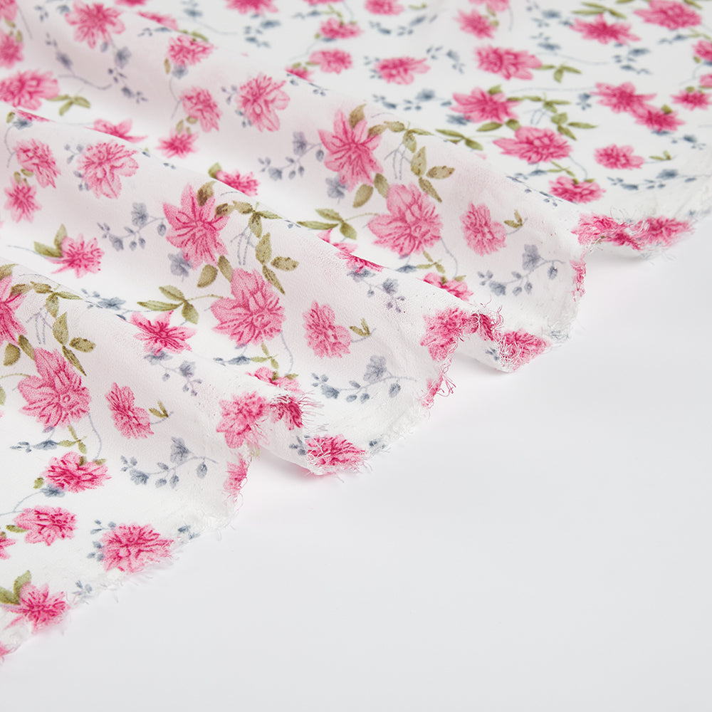 Polyester Flower Pattern Chiffon Fabric - Kool Fabrics