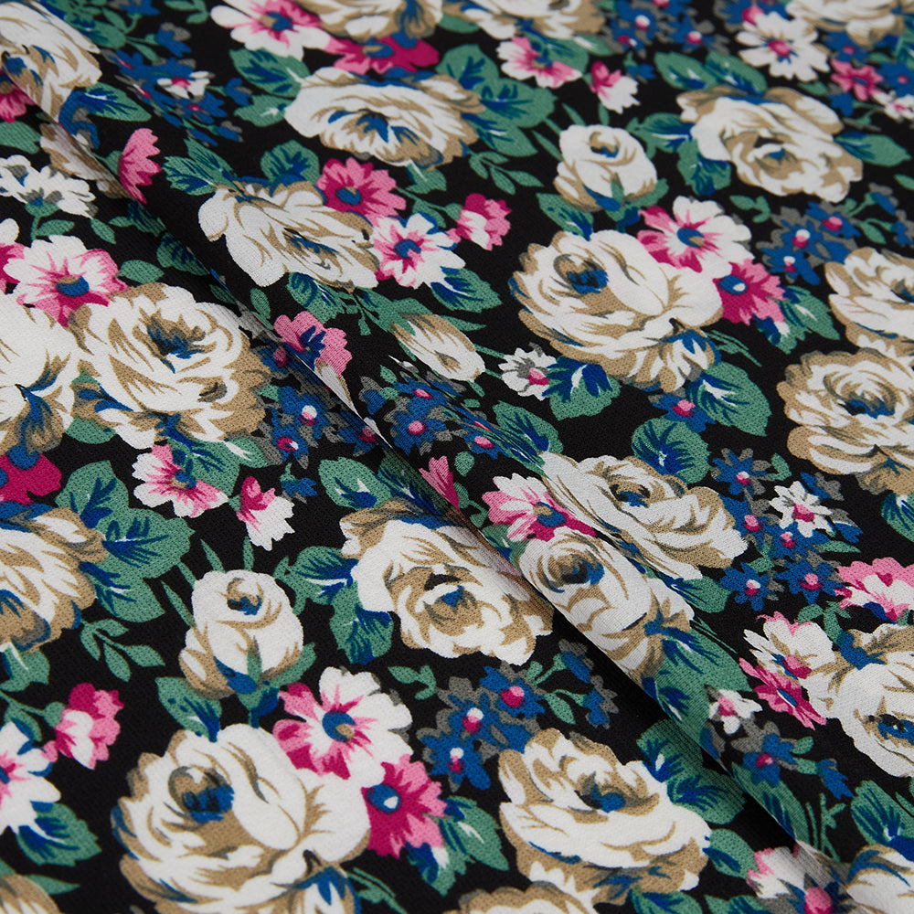 Polyester Flower Pattern Chiffon Fabric - Kool Fabrics