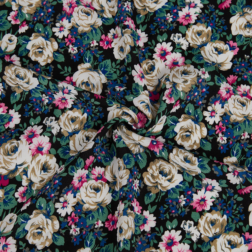 Polyester Flower Pattern Chiffon Fabric - Kool Fabrics