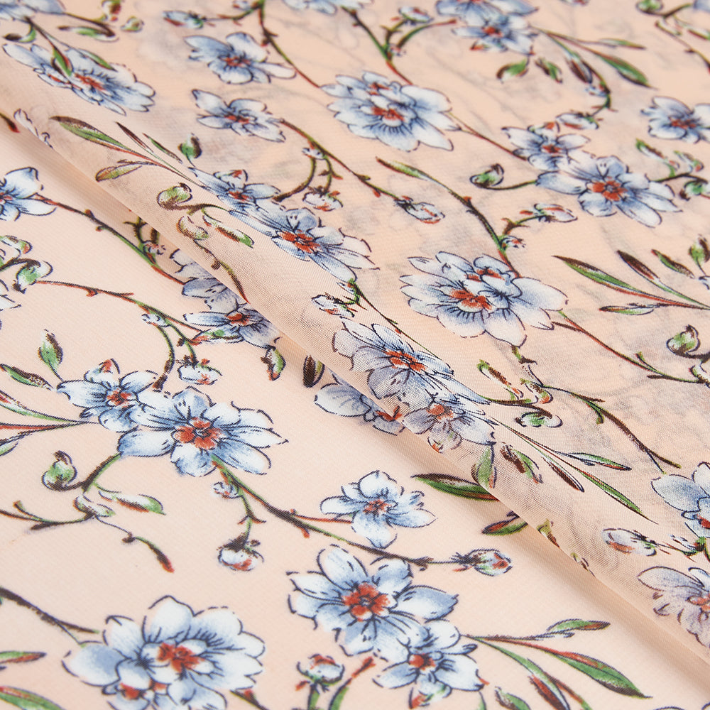 Polyester Flower Pattern Chiffon Fabric - Kool Fabrics