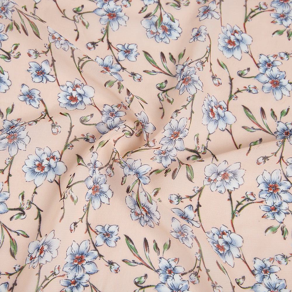 Polyester Flower Pattern Chiffon Fabric - Kool Fabrics