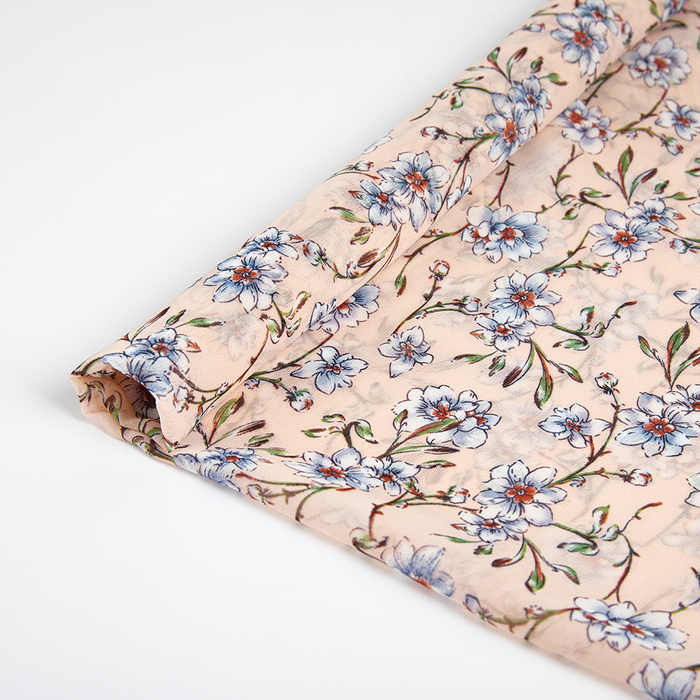 Polyester Flower Pattern Chiffon Fabric - Kool Fabrics