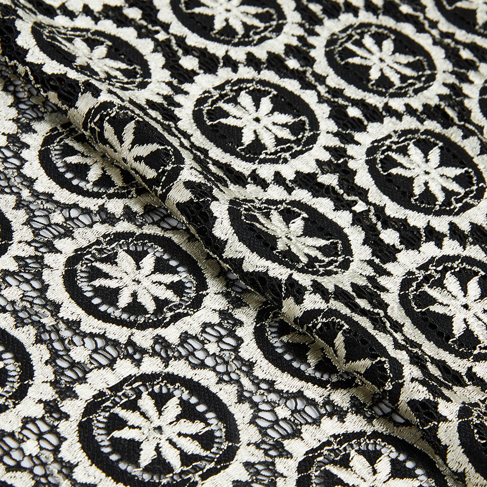 Polyester Spandex Flower Pattern Lace Fabric - Kool Fabrics