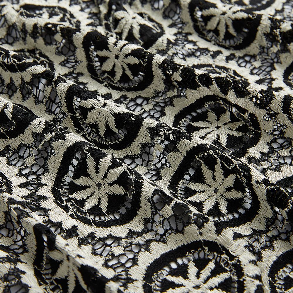 Polyester Spandex Flower Pattern Lace Fabric - Kool Fabrics