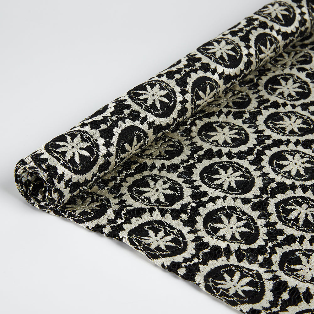 Polyester Spandex Flower Pattern Lace Fabric - Kool Fabrics