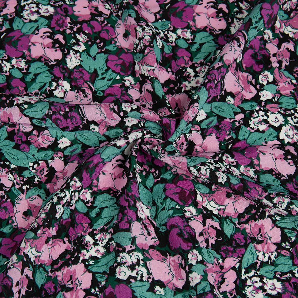 Polyester Flower Pattern Chiffon Fabric - Kool Fabrics