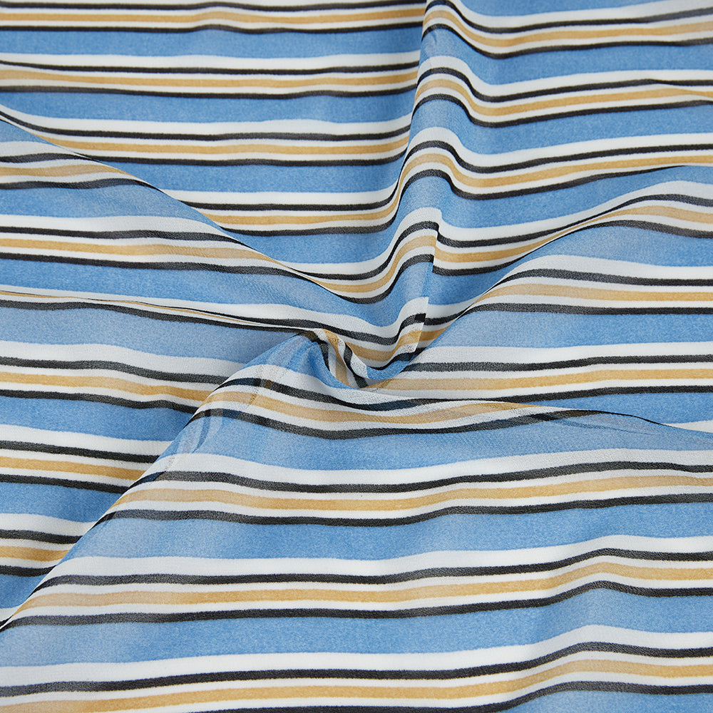 Polyester Stripes Pattern Chiffon Fabric - Kool Fabrics